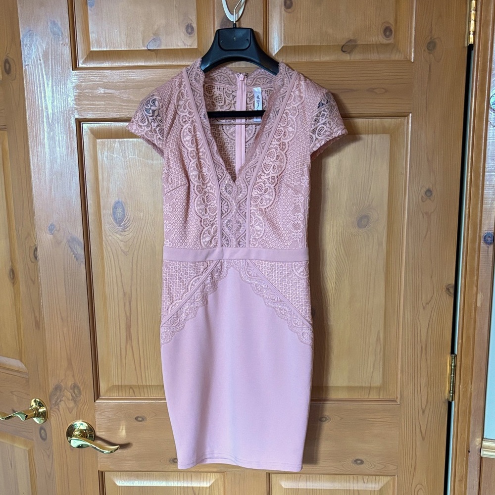 Pastel pink lace dress